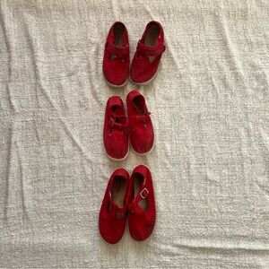 3 Pairs of Cienta Red Kids Mary Jane Sneakers
